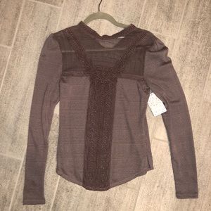 NWT Free People Embroidered Top